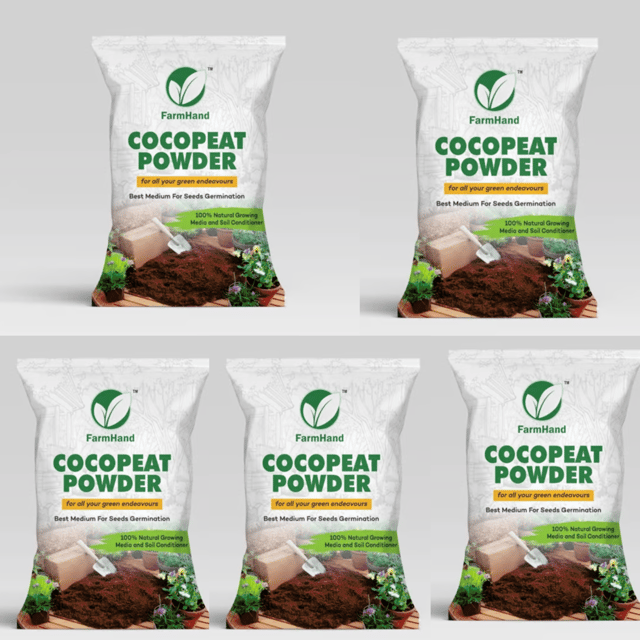 Pack Of 5 - Premium Cocopeat Powder For plant growth (1 Kg)