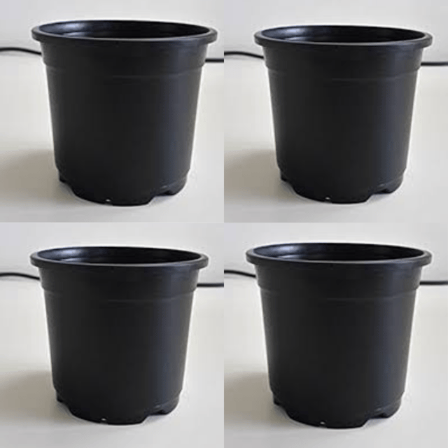 Set Of -4 Nursery Plastic Pots 12' Inch