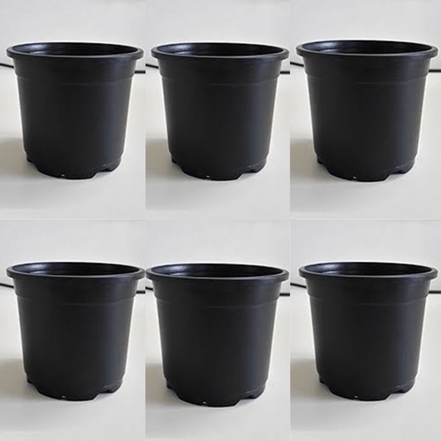 Set Of - 6 Nursery Plastic Pots In 8"Inch