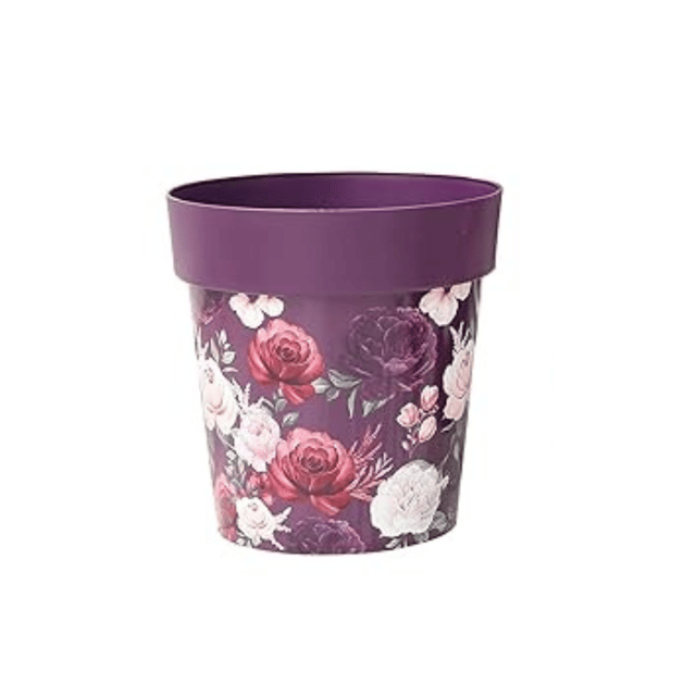12 Inch Designer Floral Plastic Pot