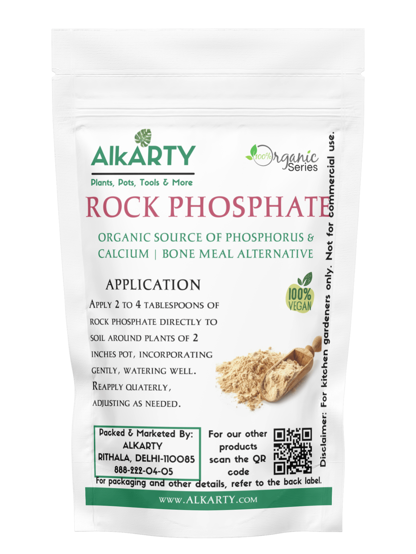 Alkarty Rock Phosphate For Plants Calcium & Phosphorus Needs, Bone Meal Alternative  450 Grams