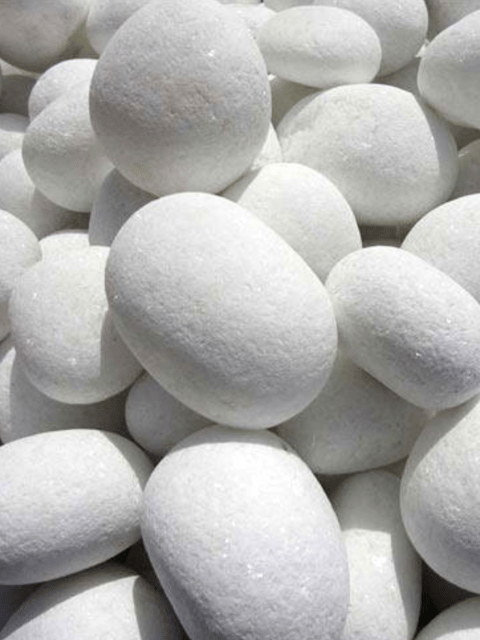 White Unpolished Pebbles (Large) - 950 Grams | Natural Stones for Decor & Landscaping