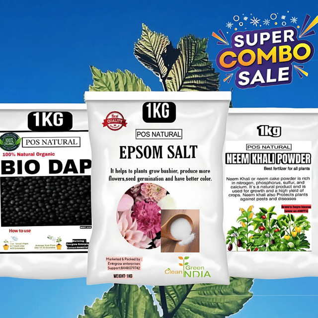 Pos Natural Organic Fertilizer Combo For Gardening (1kg each)