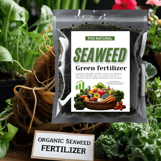 Pos Natural Seaweed Organic Plant Fertilizer For Fruit, Flower, Vegetable, Indoor, & Outdoor Plants