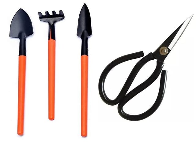 Buy Bonsai Tool Kit - 4 Piece Heavy Duty Gardening Set with Rake, Spades, and Scissors