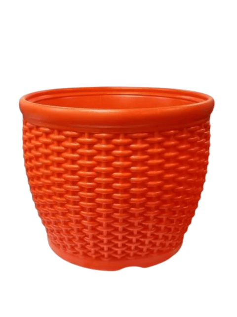 Premium Matt Classic Plastic Pot/ Planters - 8 Inch | SET OF 2